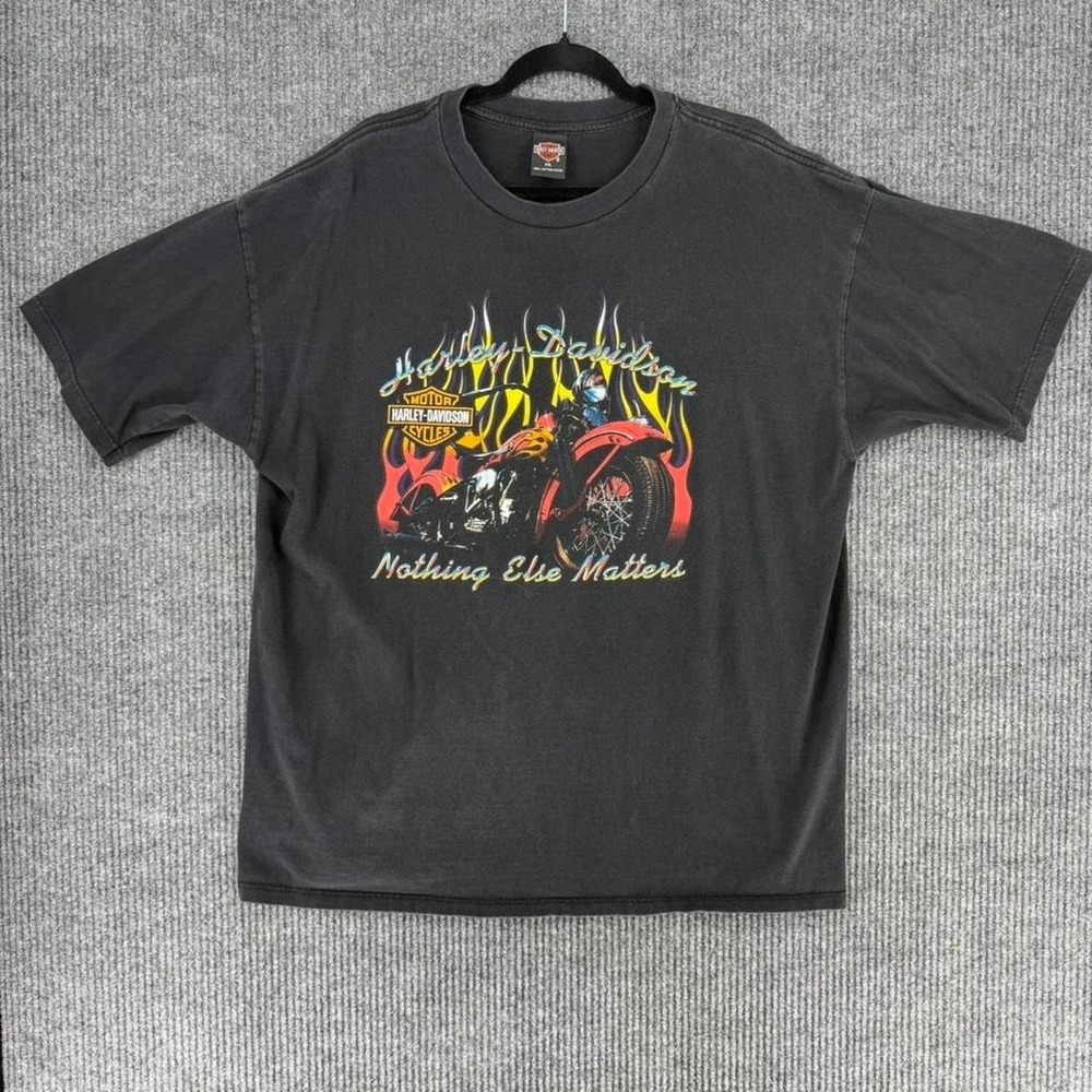 Harley-Davidson flame motorcycle eagle biker t shirt Uniontown PA black XL